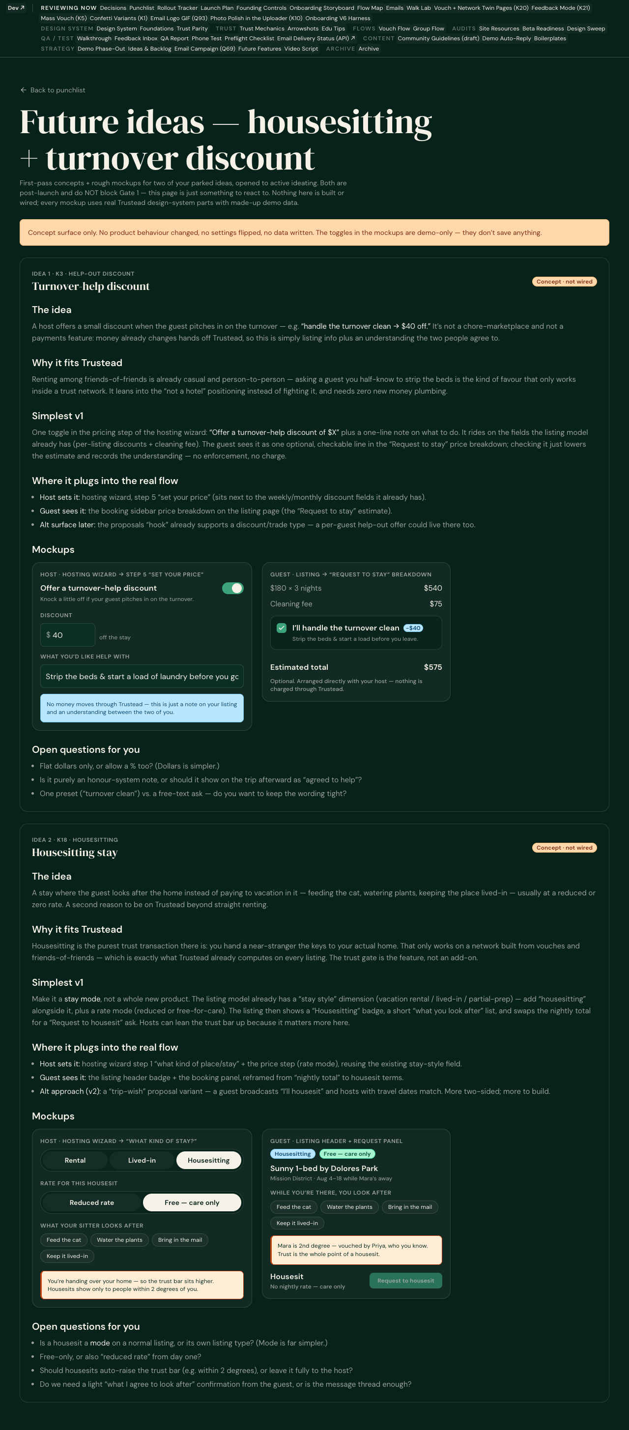 #9 Parked ideas concept page (desktop)